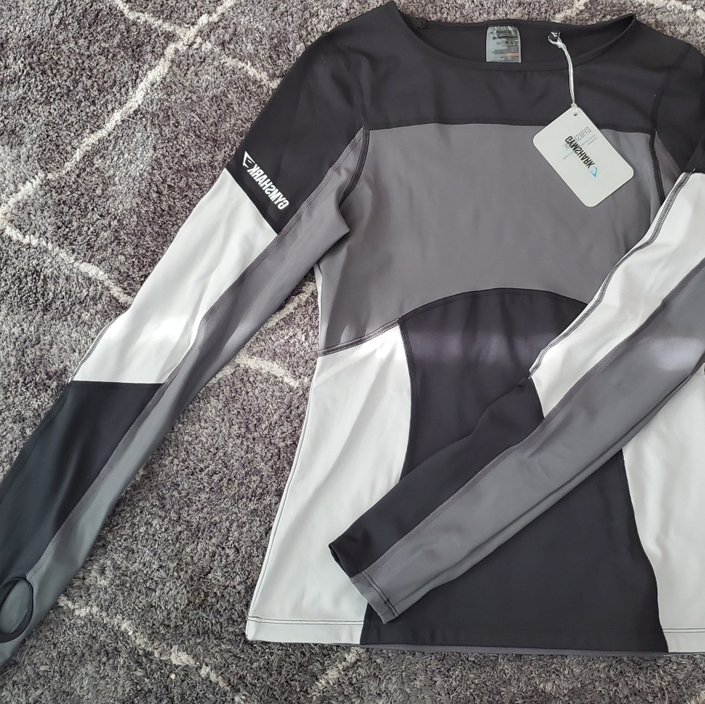 Gymshark illusion long sleeve black/charcoal/light